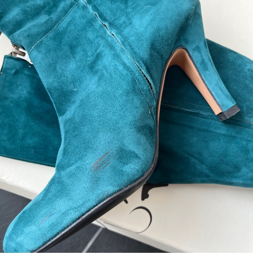Anthropologie Knee High Lenora teal suede boot, Delia size 40 euro or 9 USA - Picture 15 of 16